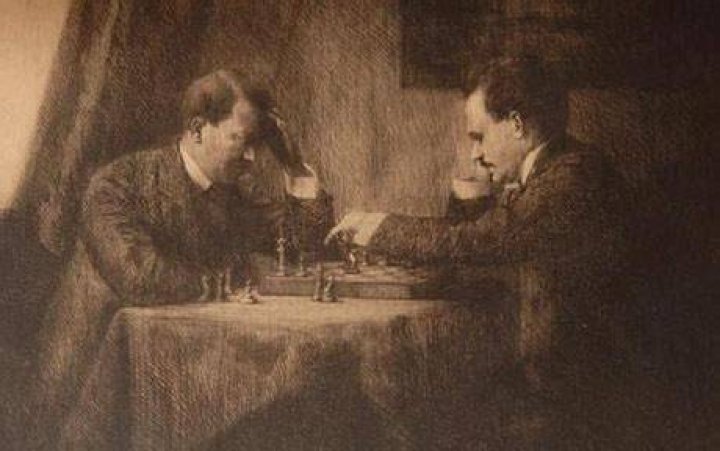 Hitler playing chess with Lenin