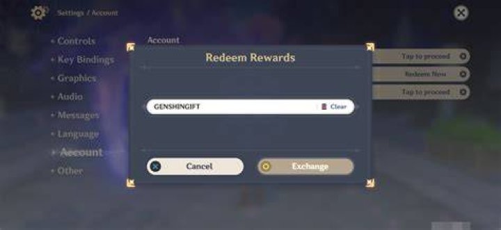 How do I redeem my epic code on Genshin Impact?