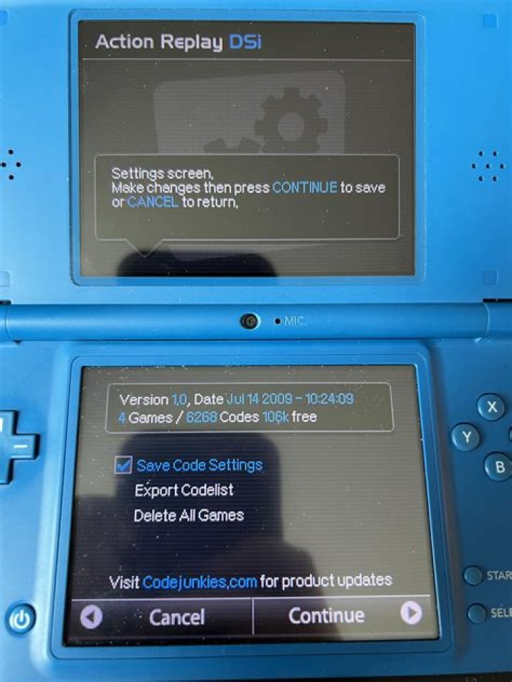 How do you reset an action replay DSi without a computer?