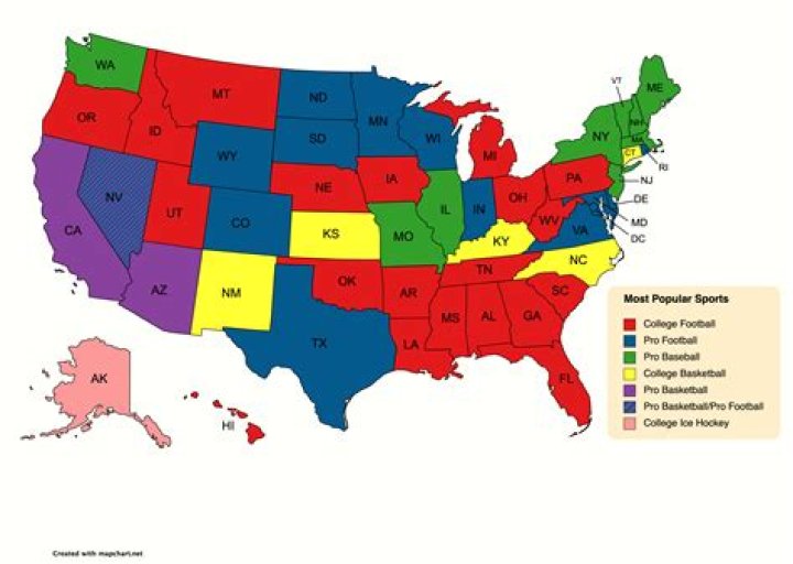 Map Showing the Most Popular Per State