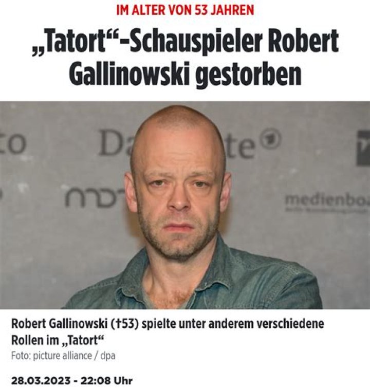 Schauspieler Robert Gallinowski verstorben