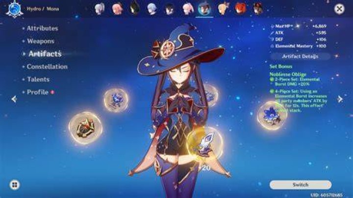 What artifacts are best for Mona?
