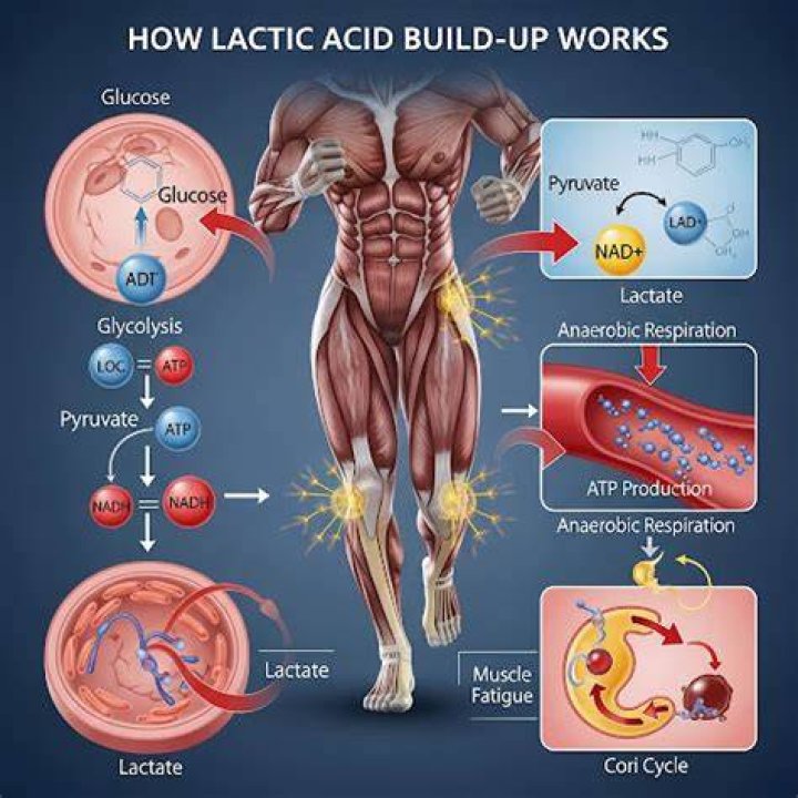What exercise builds up lactic acid?